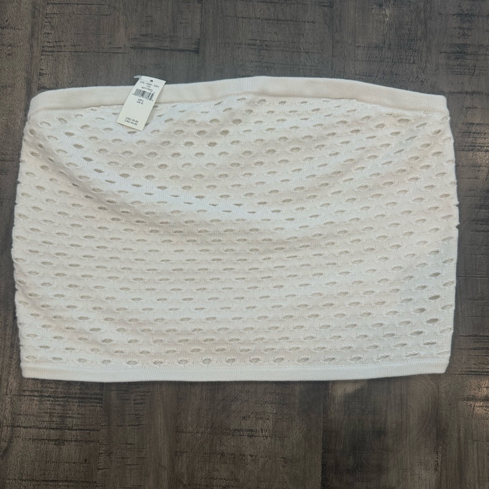 Aerie Cream Smocked Crop Top Mini Resort Wear